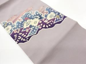 縮緬地辻ヶ花に雪輪・松皮菱模様名古屋帯